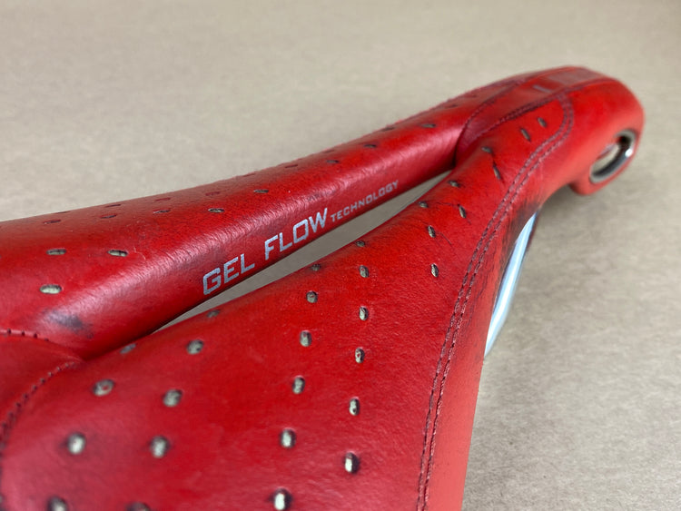 Selle Italia Flite Gel Leather Saddle Red