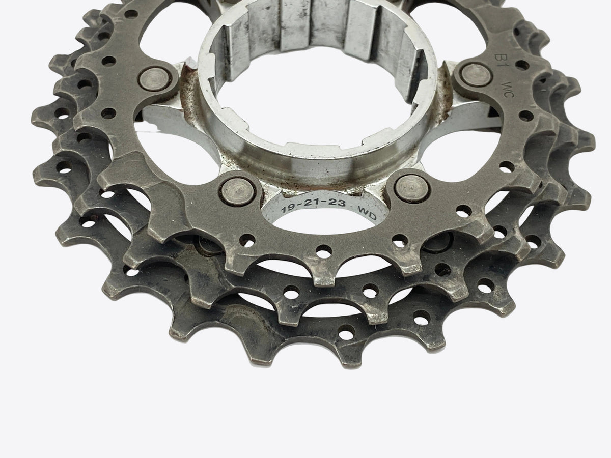view of the three titanium cogs