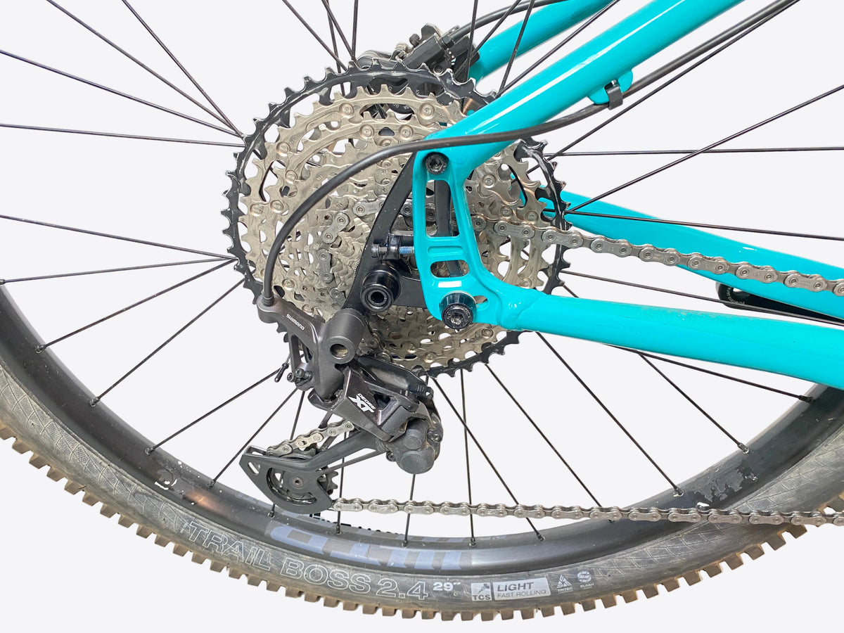 view of the derailleur and cassette