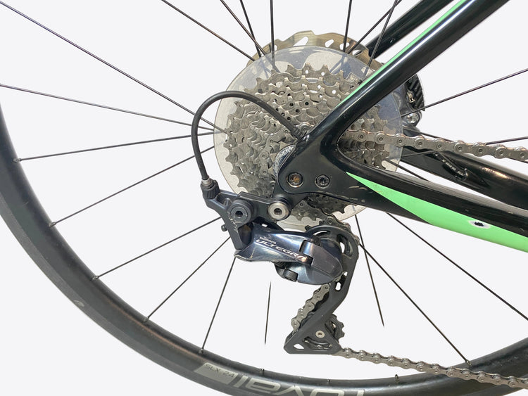 view of the rear derailleur and cassette
