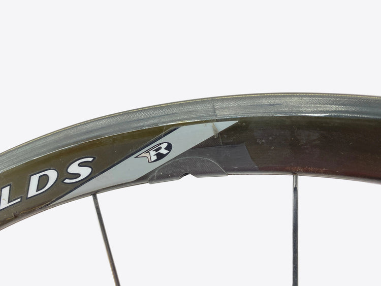 close up of the front wheel brake track