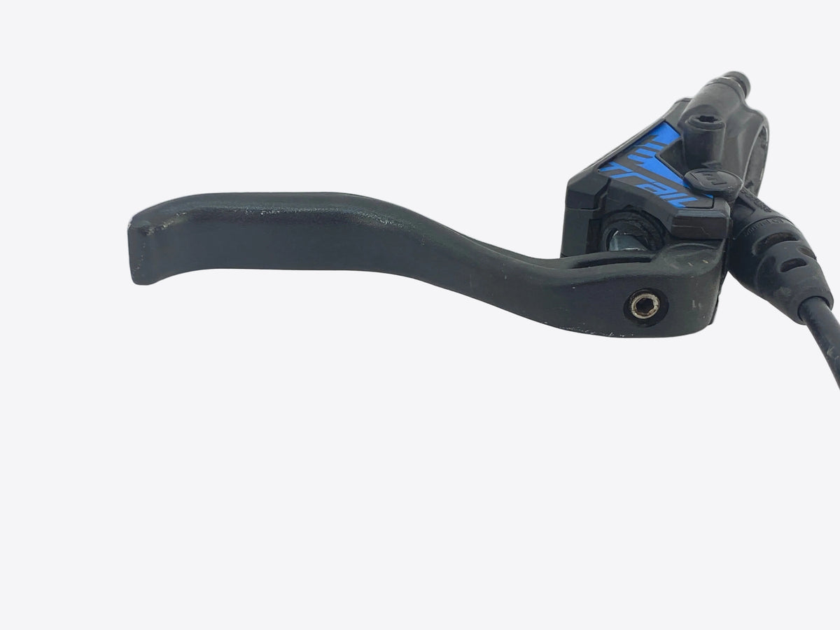 close up of the rear aluminum lever
