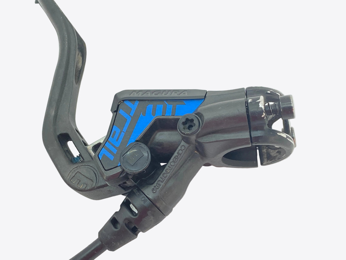 close up of the rear brake lever