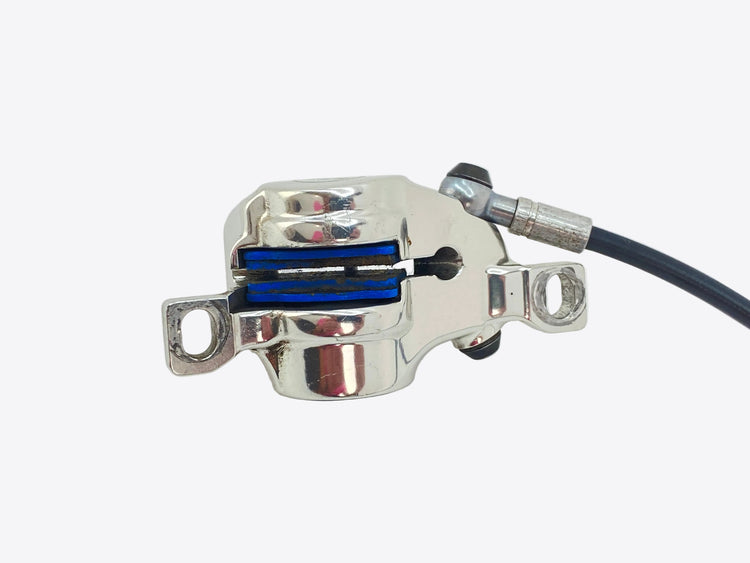 underside view of the rear caliper