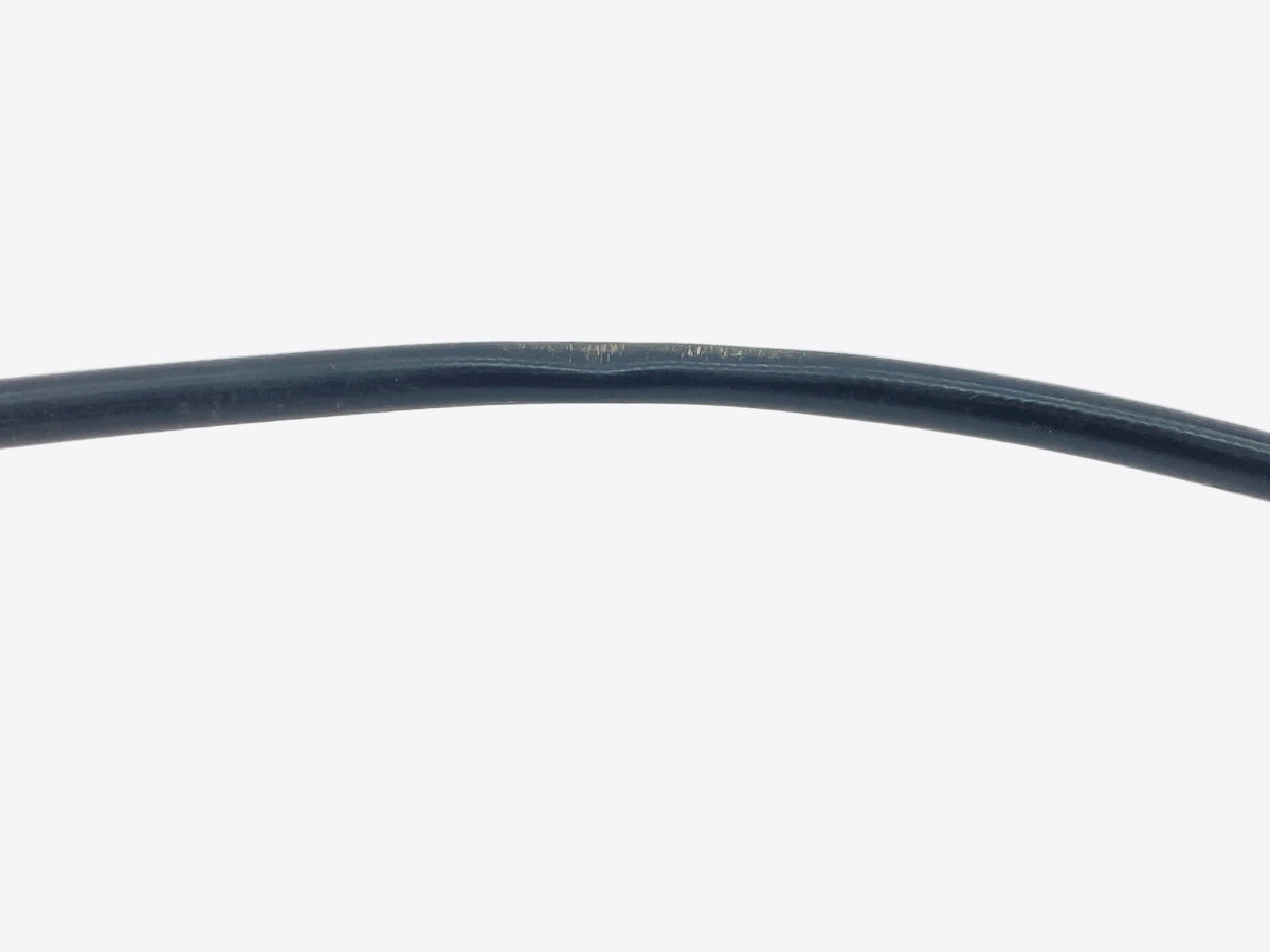 close up of the compressed brake line