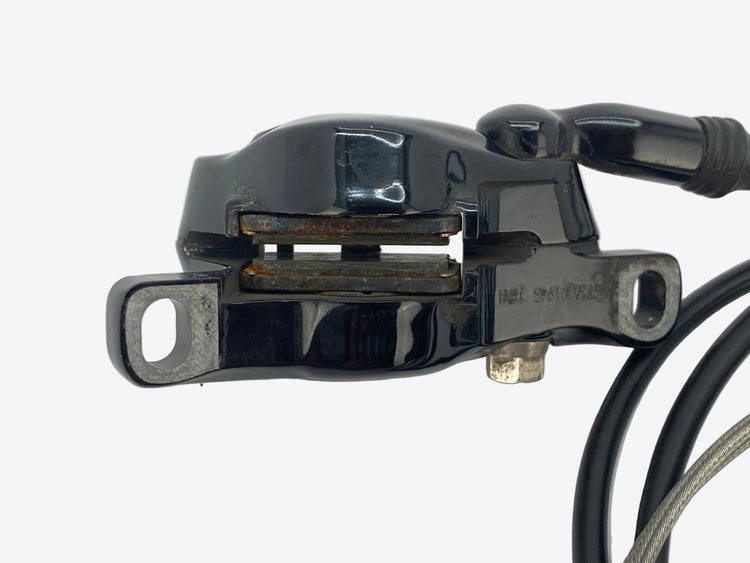 underside view of the front caliper