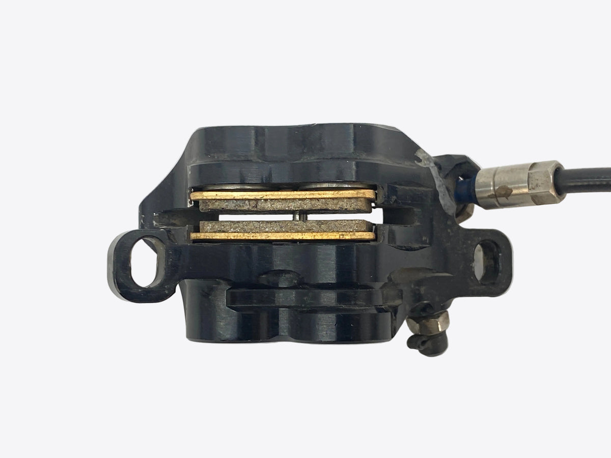 underside view of the front caliper
