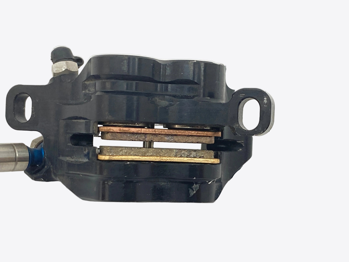 underside view of the rear caliper