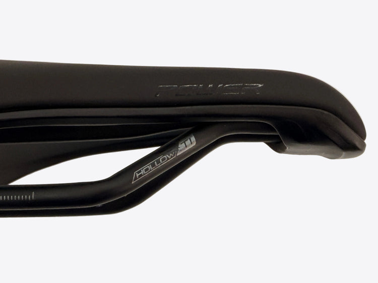 close up of nose of saddle and to rails