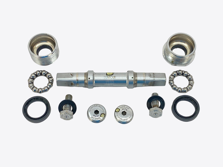 view of all the bottom bracket parts