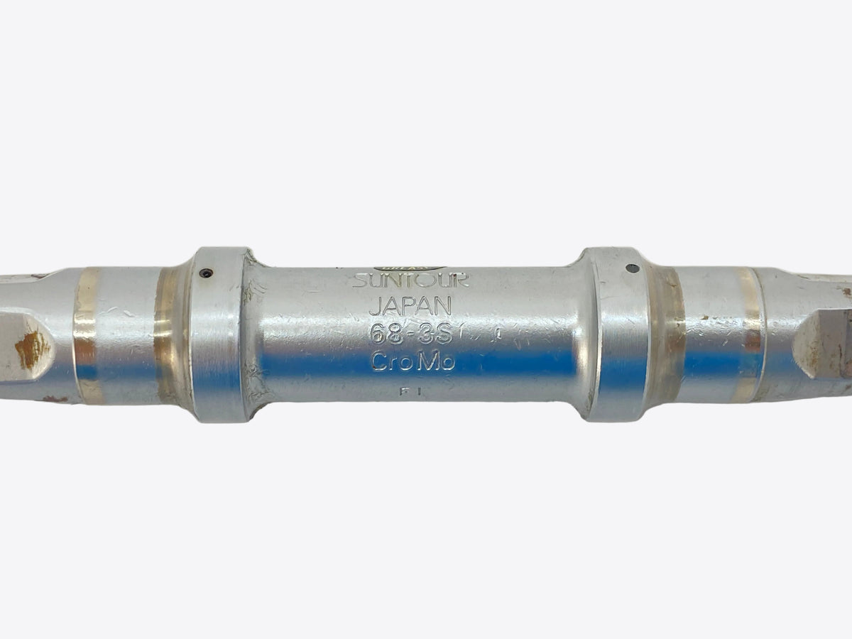 close up of the bottom bracket spindle