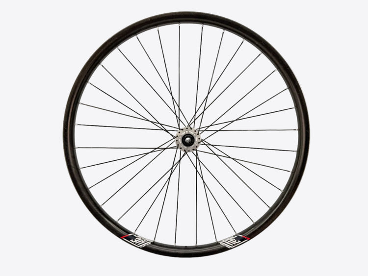 carbon wheel with silver hub