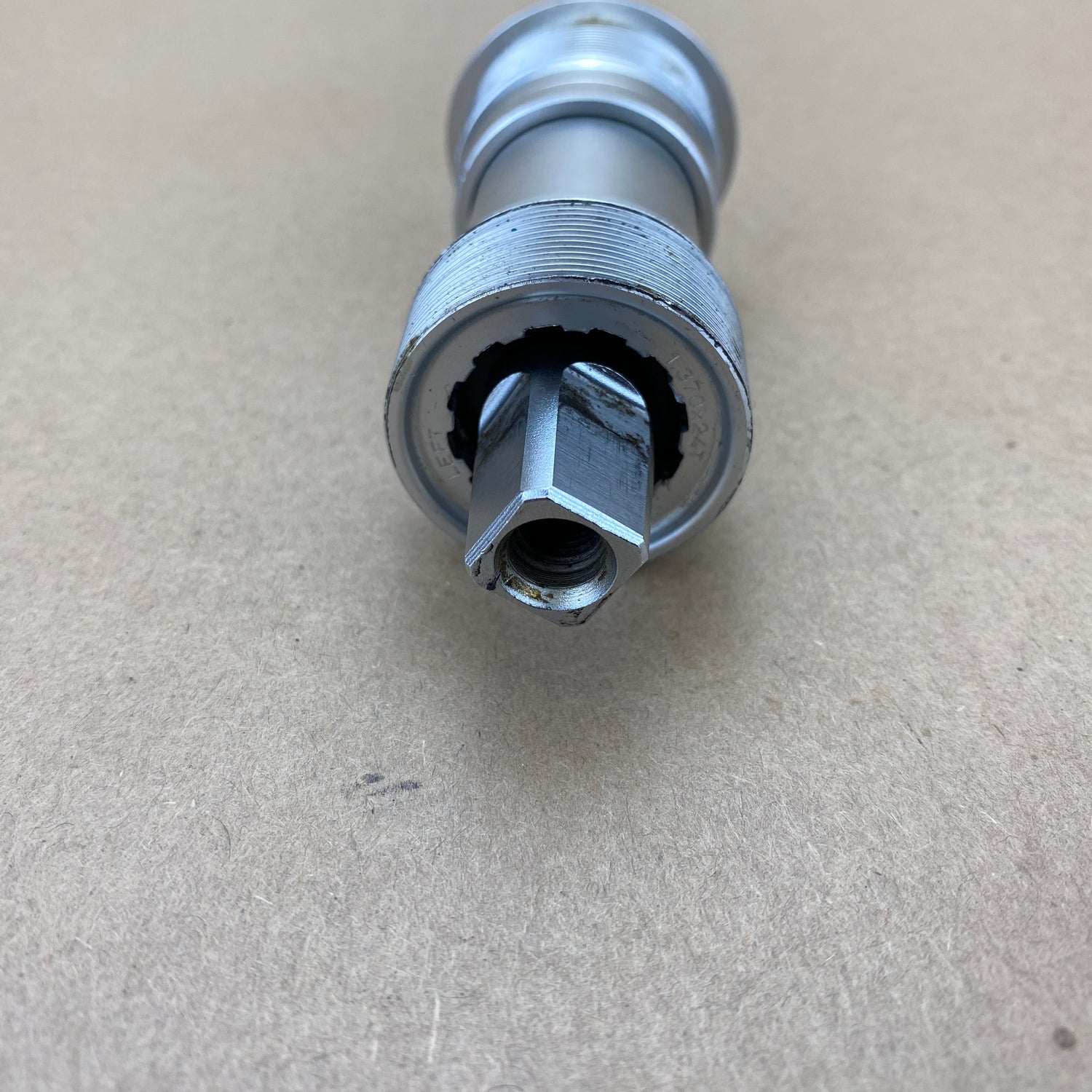 view of the left side spindle end