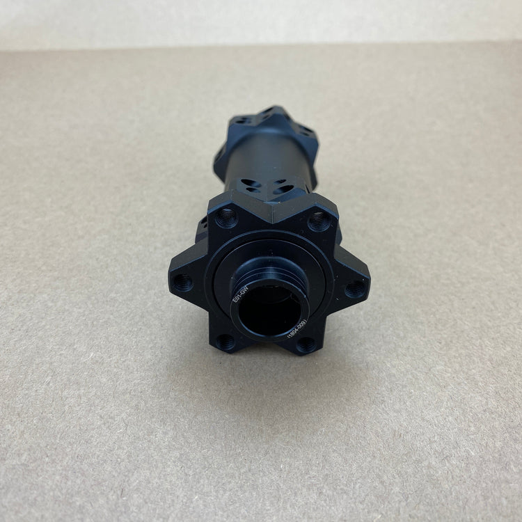 close up of the rotor mount and left axle end