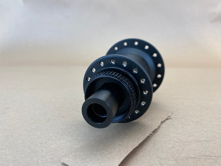 close up of the rear rotor mount and axle end