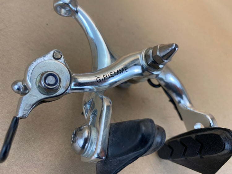 close up of the rear brake brand label
