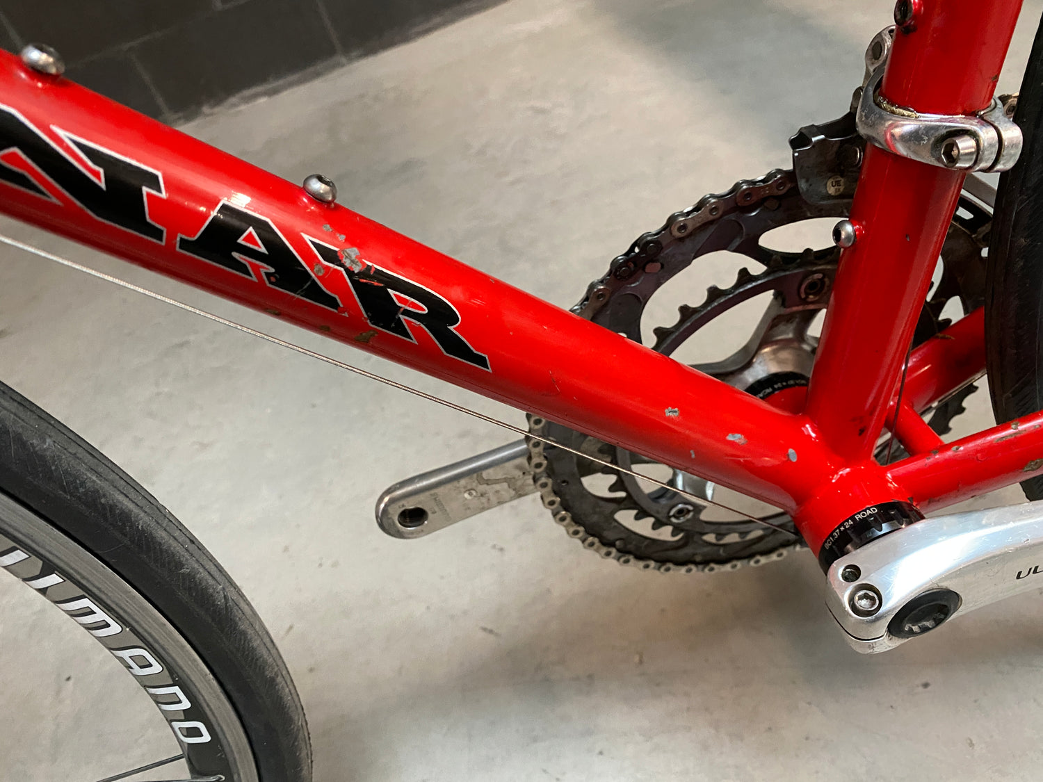 scratches on the down tube