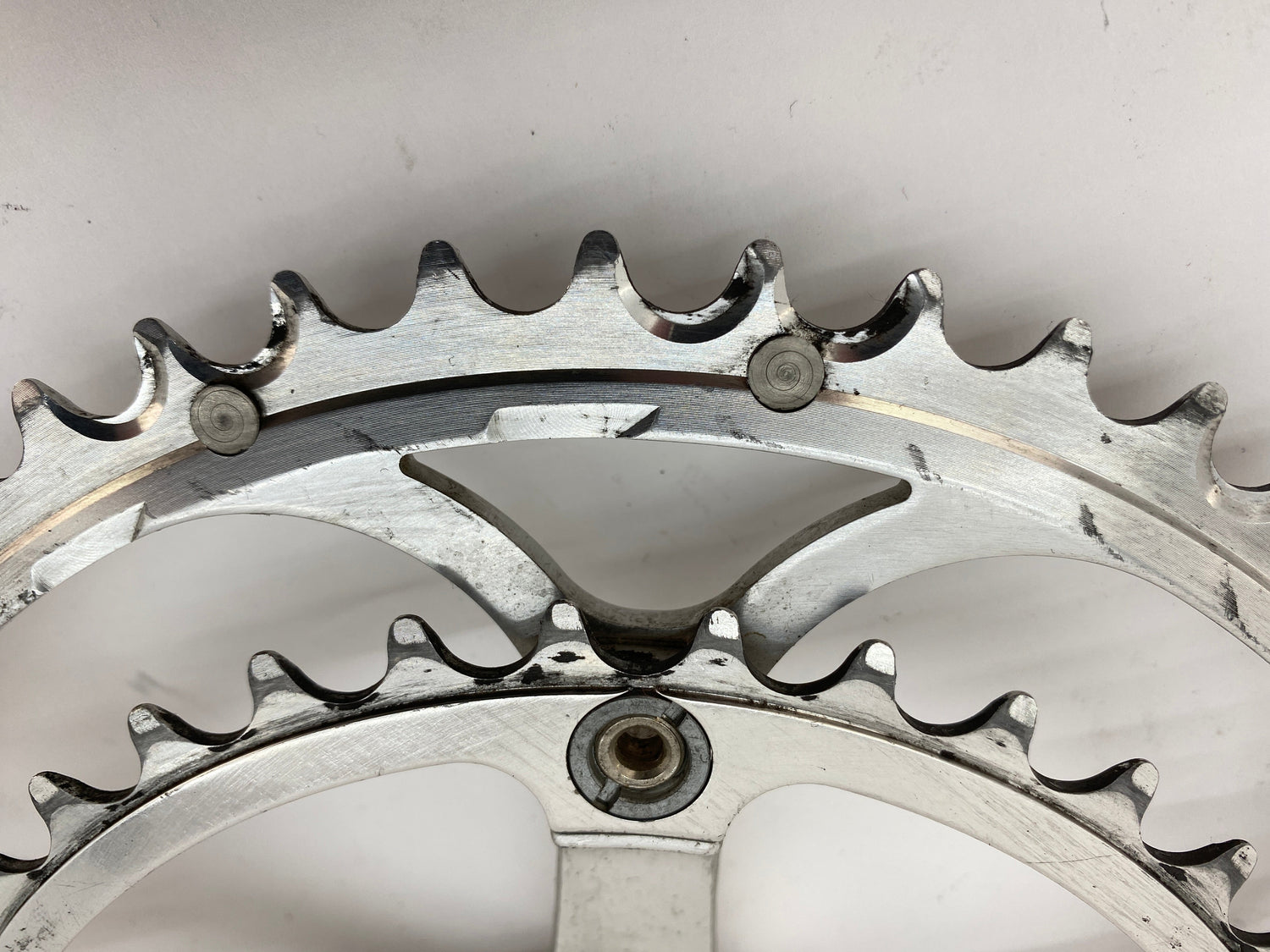 close up of the chainrings