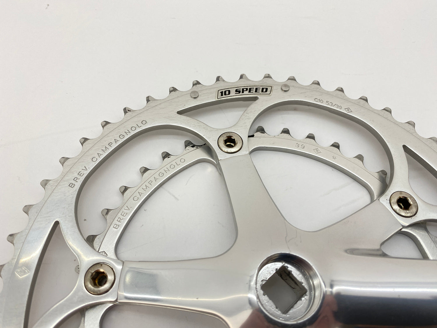 close up of the chainrings