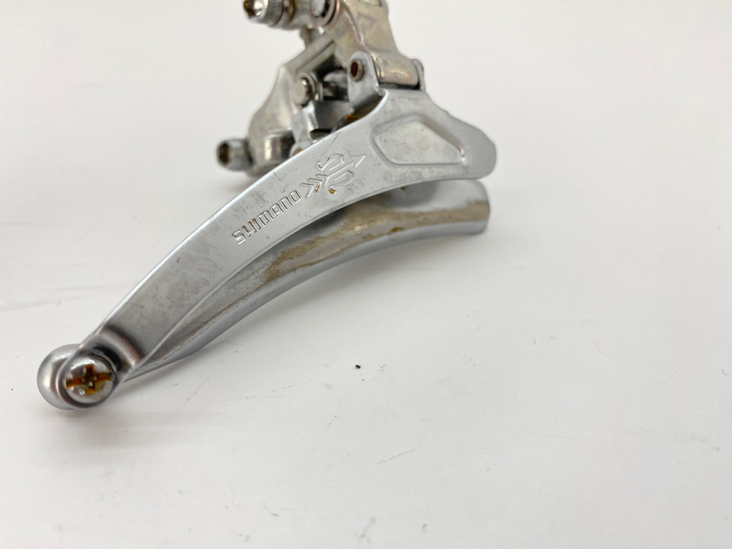 close up of the front derailleur