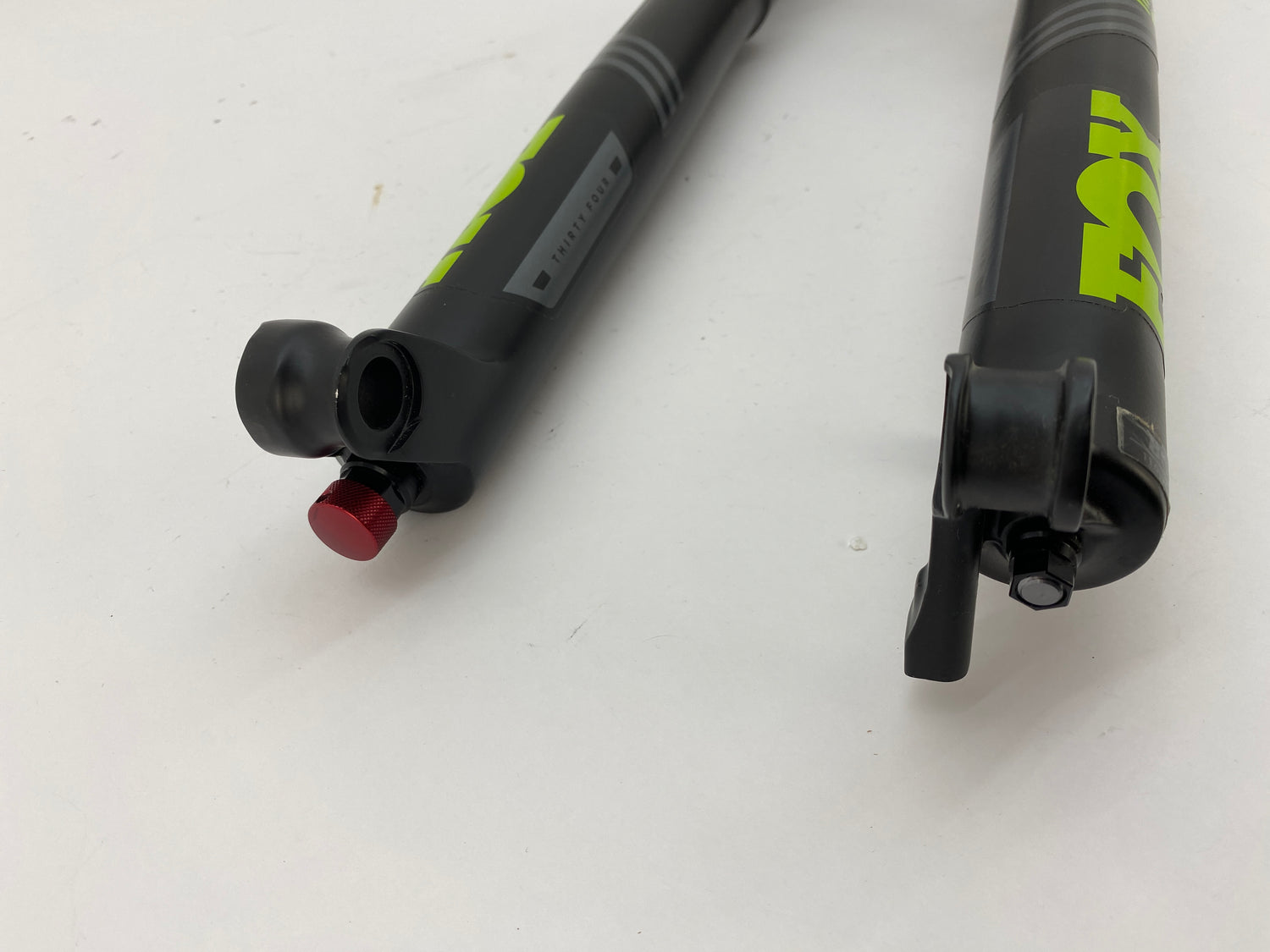 bottom view of the fork legs