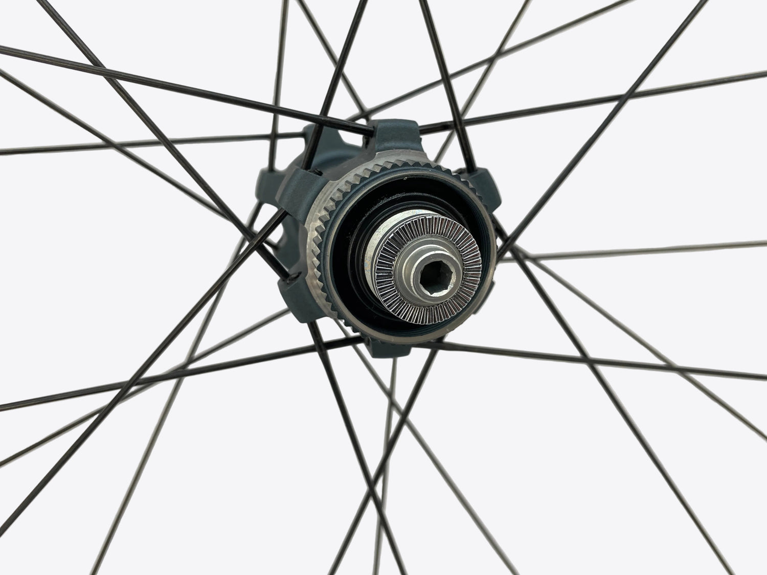 close up of the rotor mount and axle end