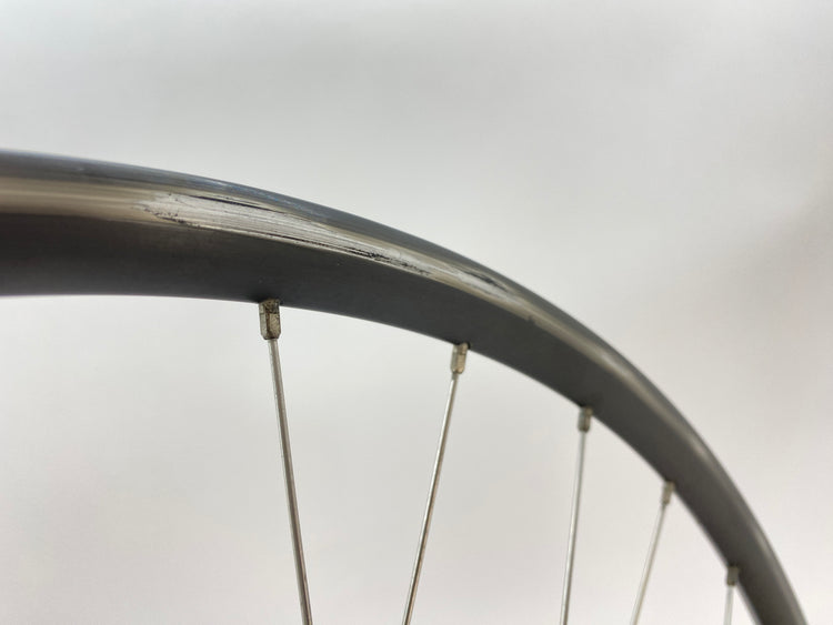 close up of the brake track