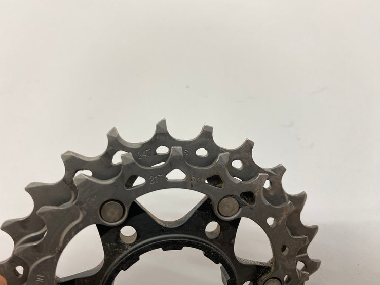 close up of the 21 and 24 cog