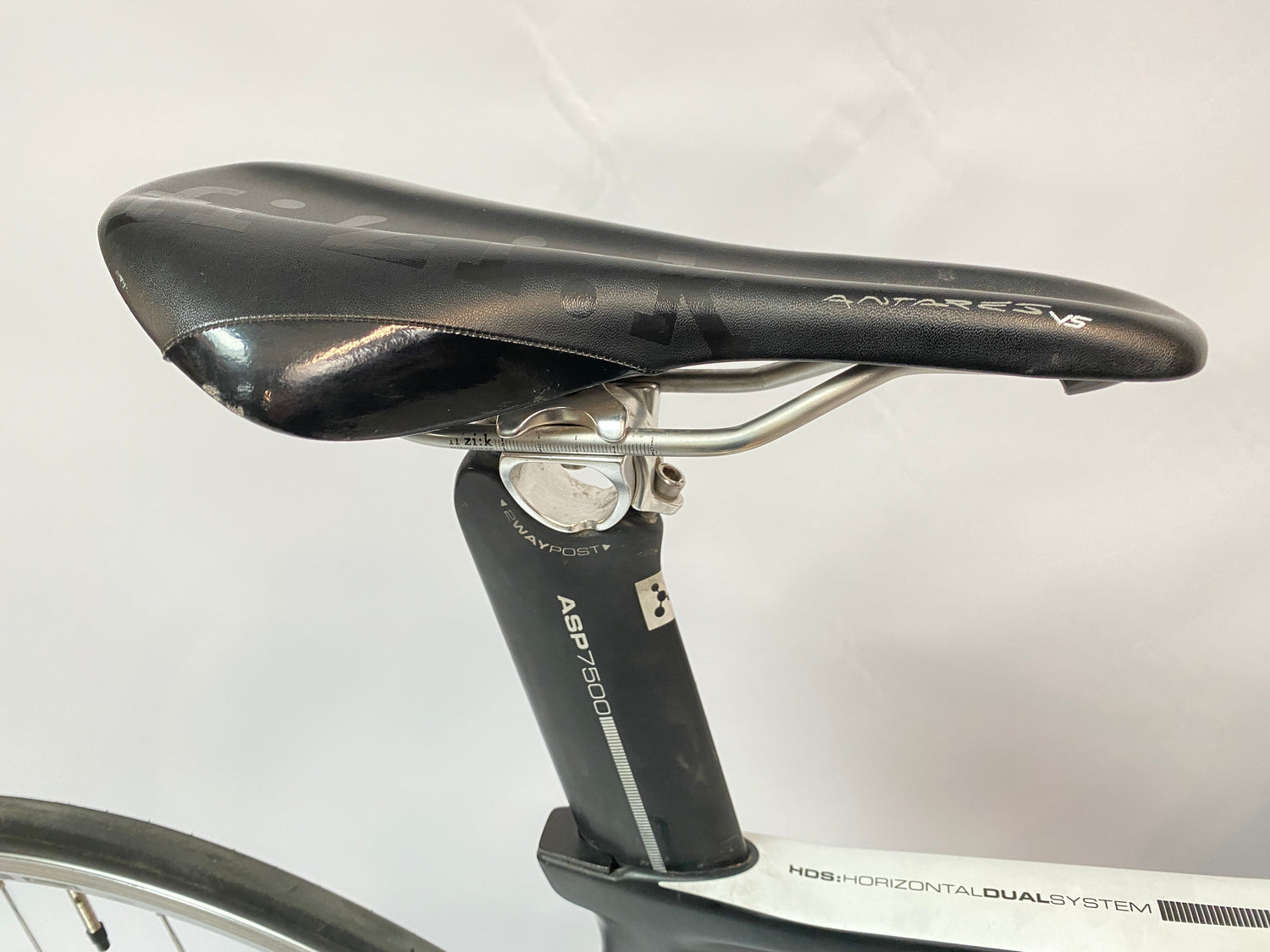 view of the saddle and seat post