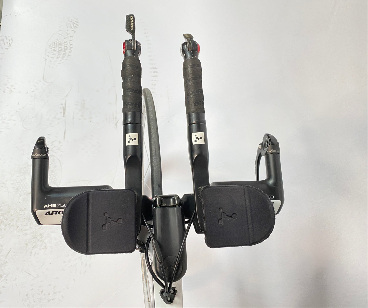 top view of the handlebars