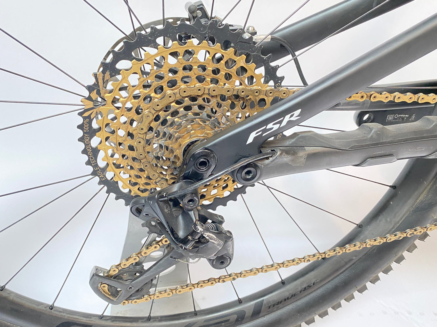close up of the rear derailleur