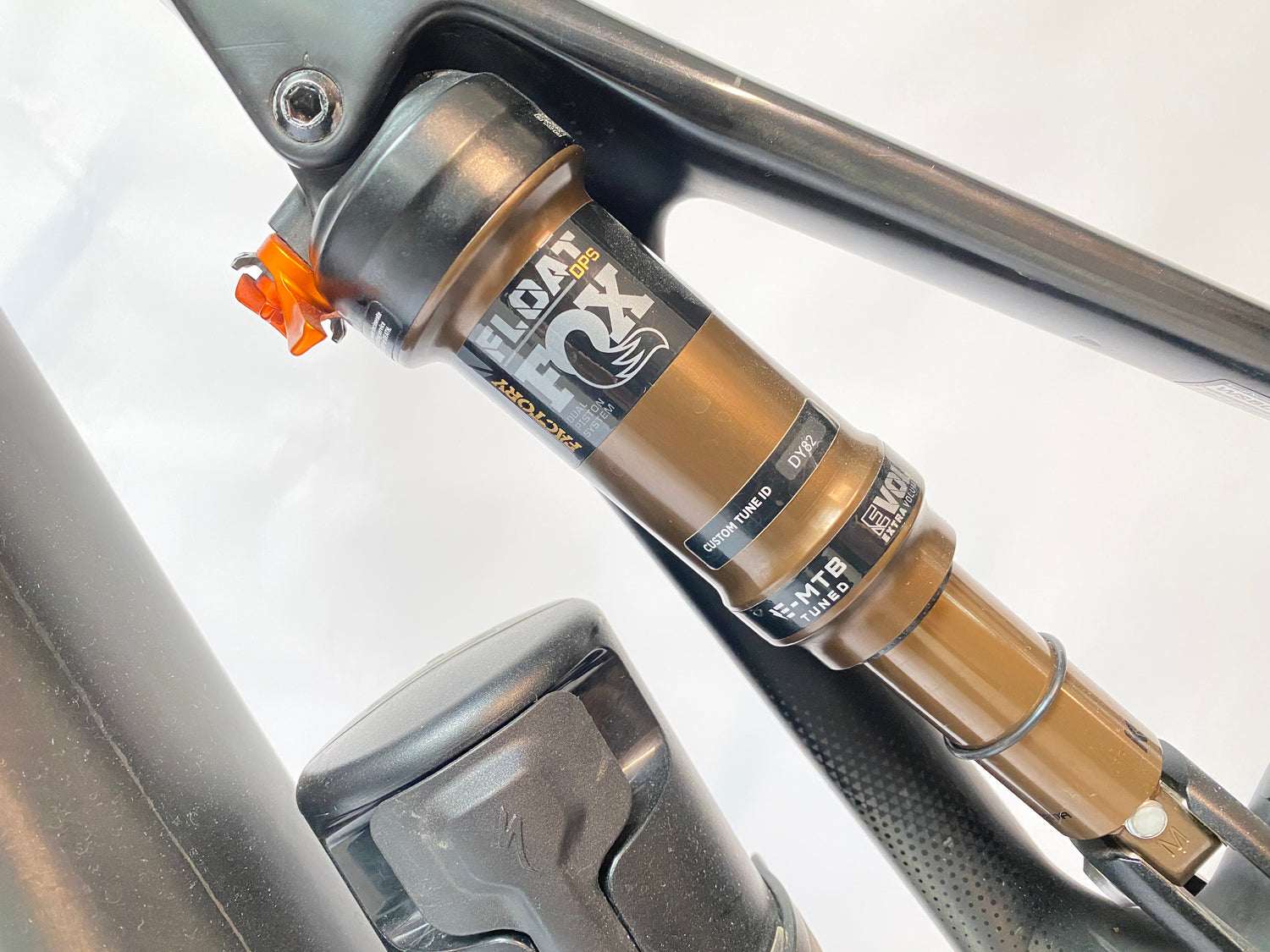 close up of the rear shock