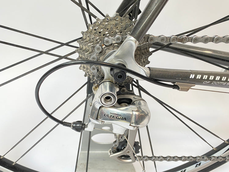 close up of the derailleur and cassette