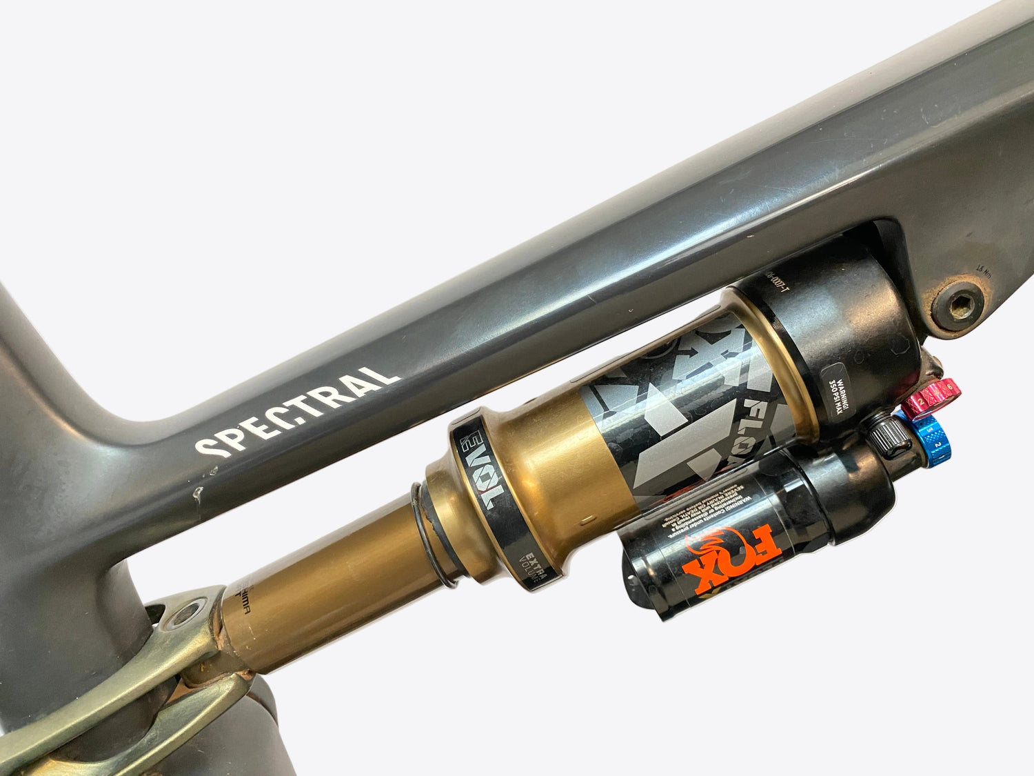 close up of the rear shock