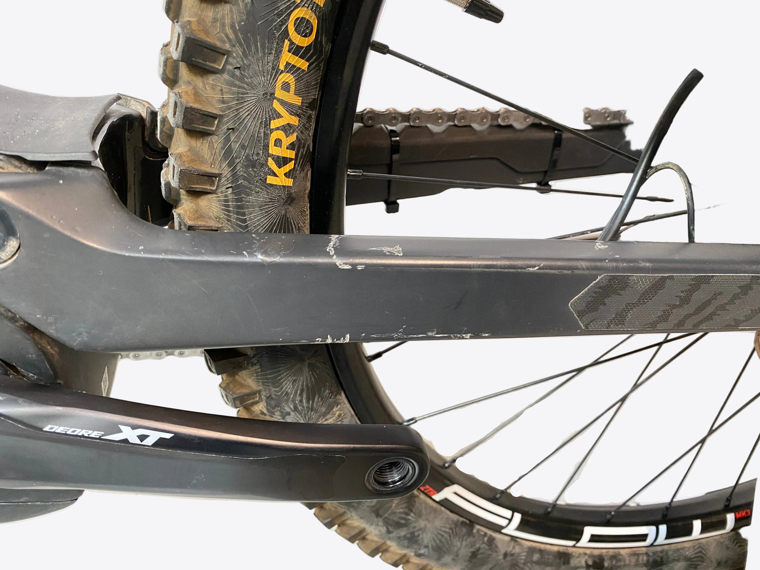 view of the left chain stay