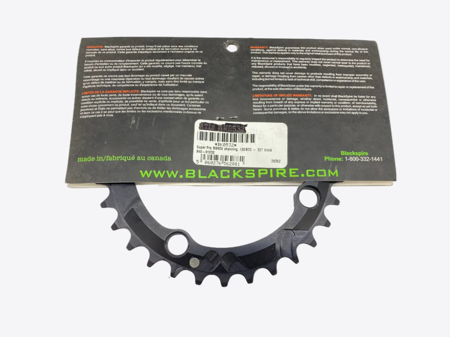 backside of the chainring