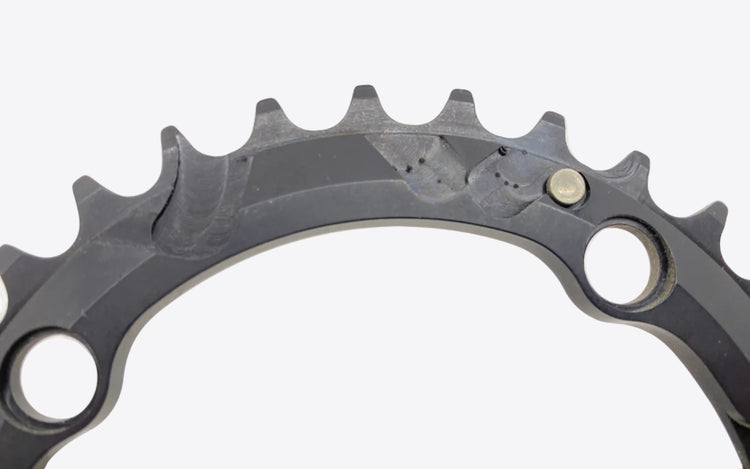 close up of the chainring