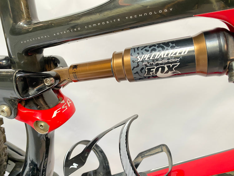 close up of the rear shock