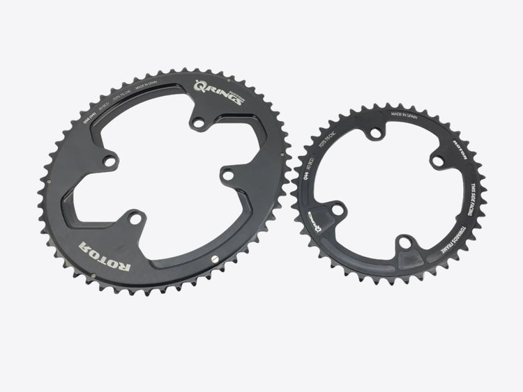 front view of the chainrings