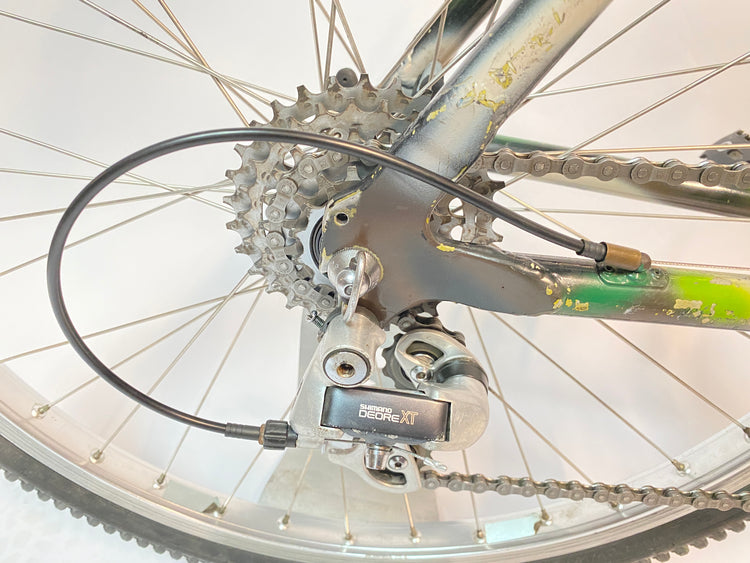 close up of the rear derailleur