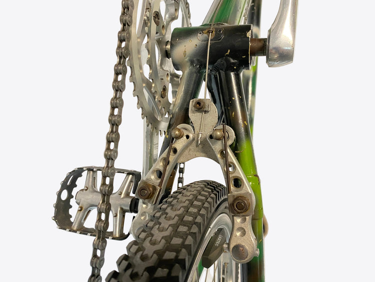close up of the rear brake