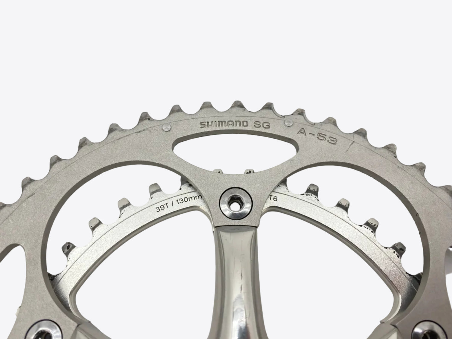 close up of the chainrings