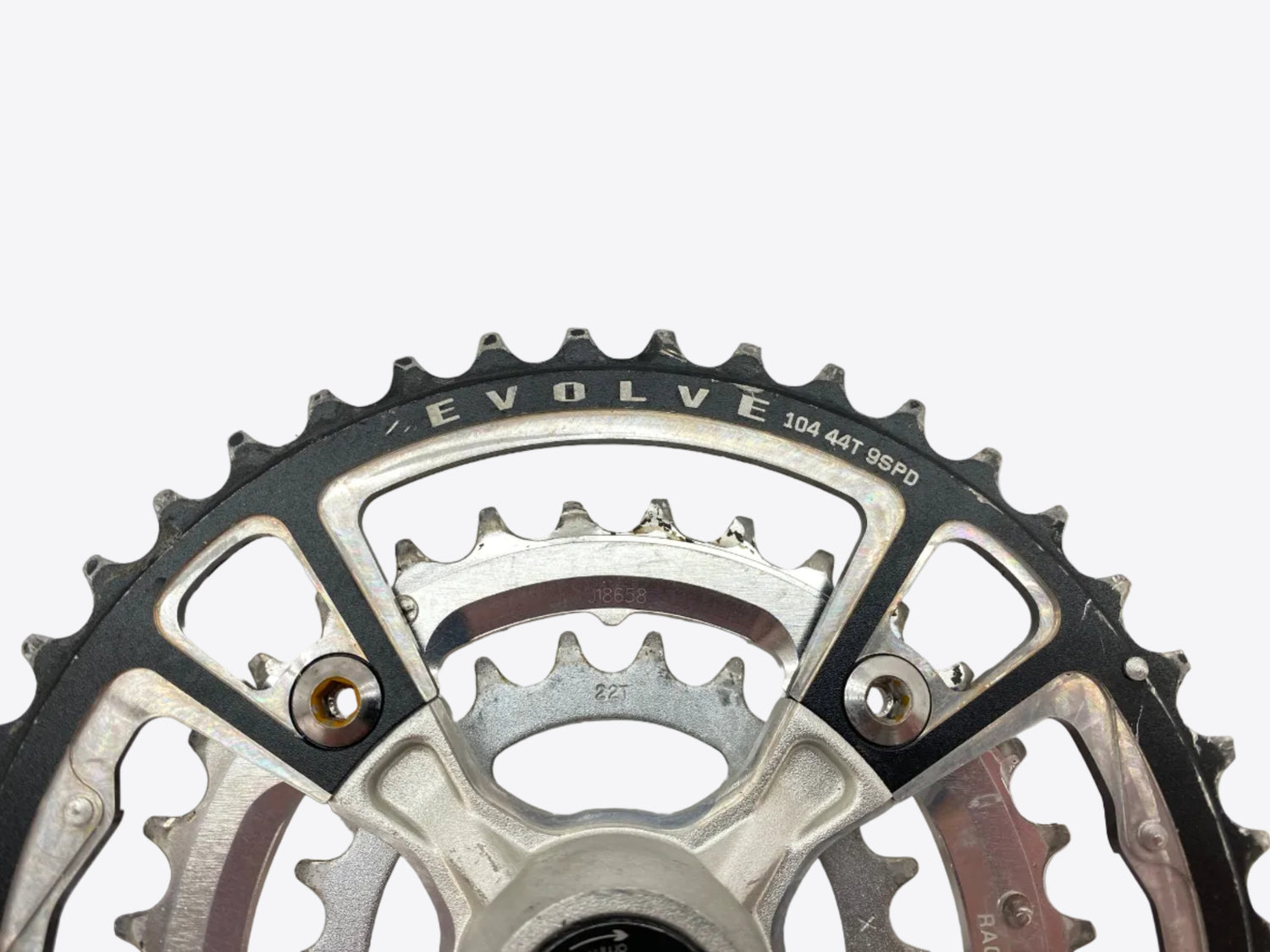 close up of the chainrings