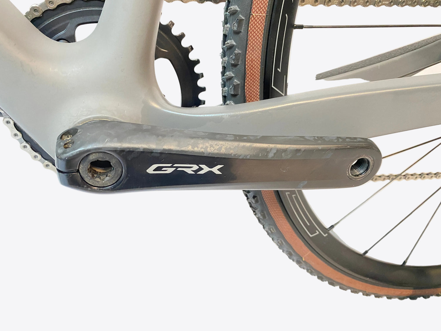 close up of the left crank arm