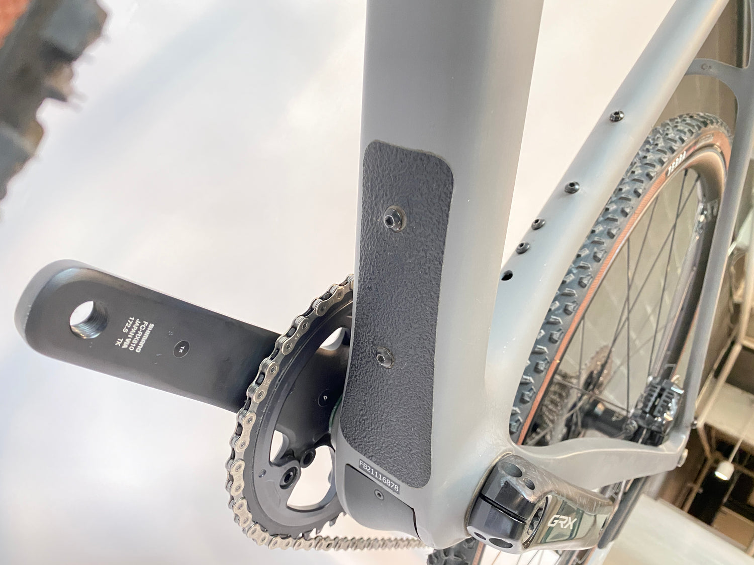 underside view of the down tube