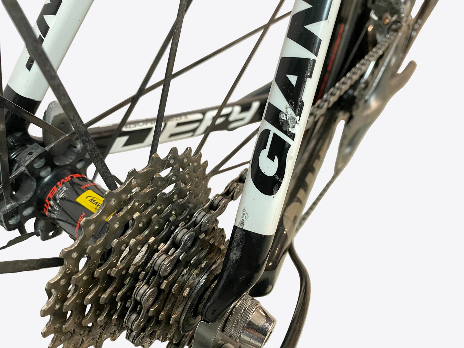 scratches on the right seat stay