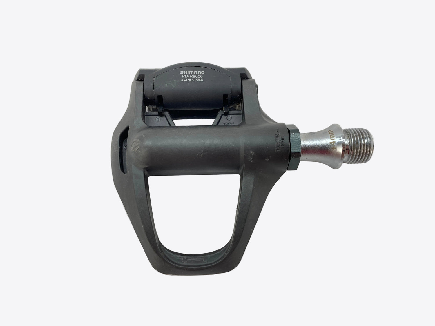 underside of the left pedal