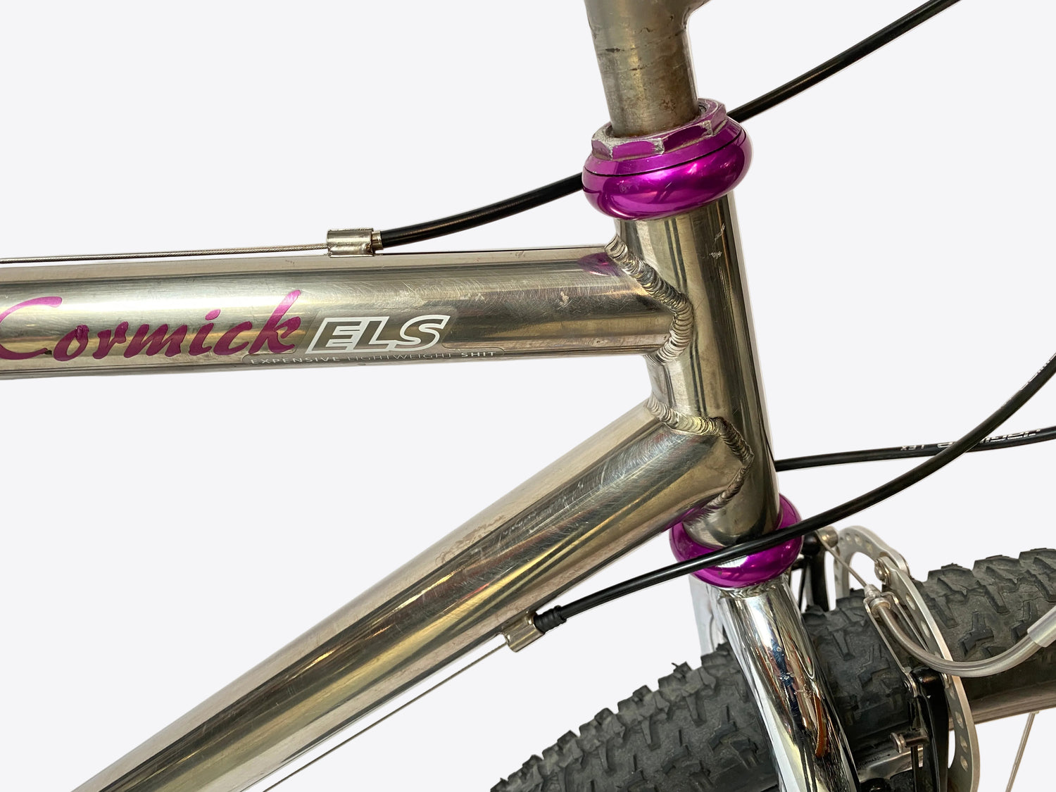 close up of the head tube