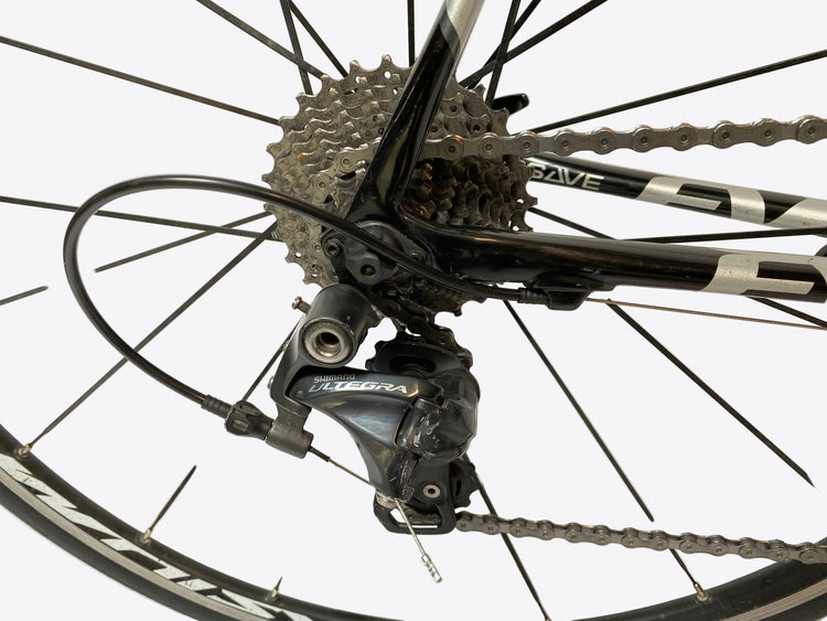view of the rear derailleur and cassette