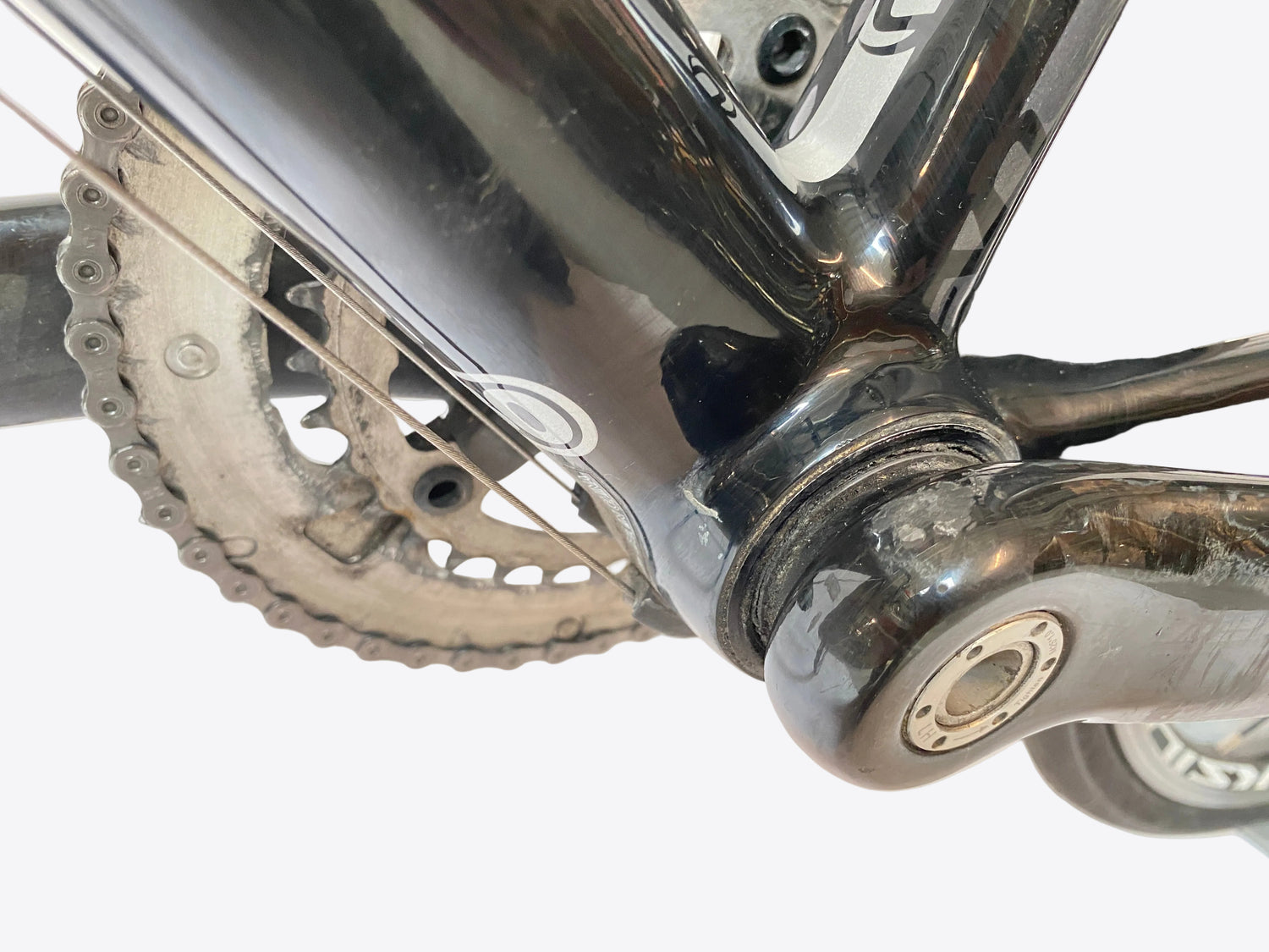 close up of the bottom bracket